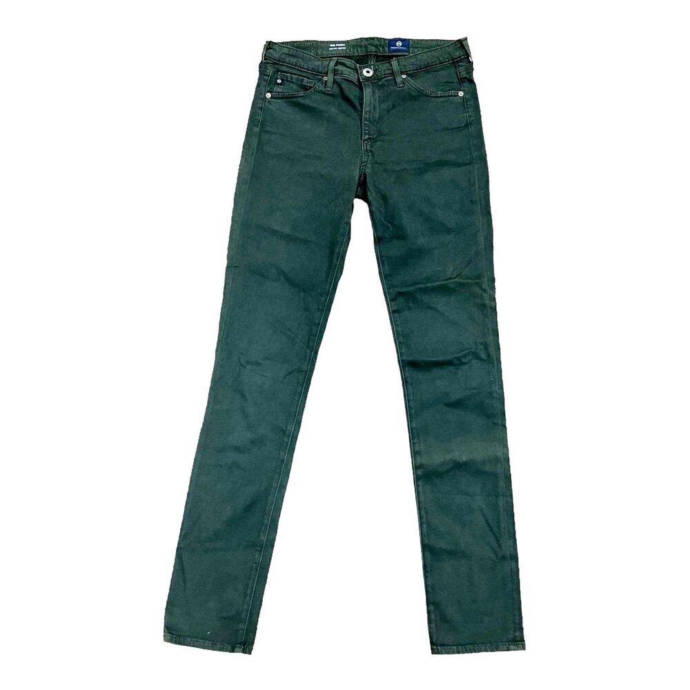 AG Adriano Goldschmied Olive Green The Prima Mid Rise Cigarette Pants 26